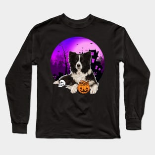 Happy Halloween Border Collie Dogs Halloween Gift Long Sleeve T-Shirt